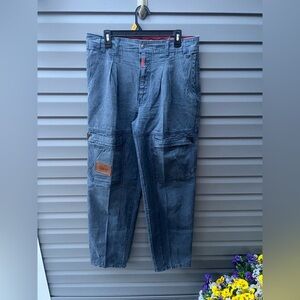 Men's Tapered Blue Cargo Pants size 36